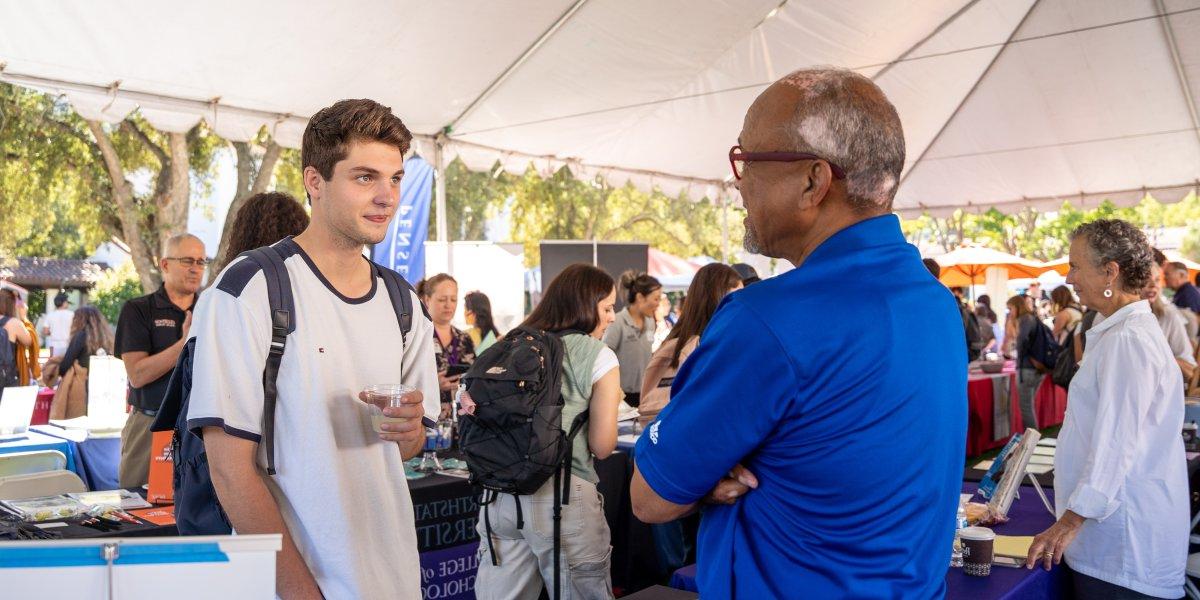 Saint Mary's Data Analytics Degree Student at Outdoor Career Fair