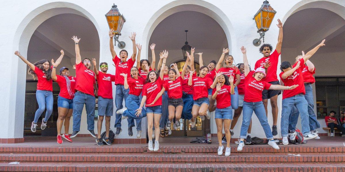 Saint Mary's Accounting Students Jumping at Weekend of Welcome